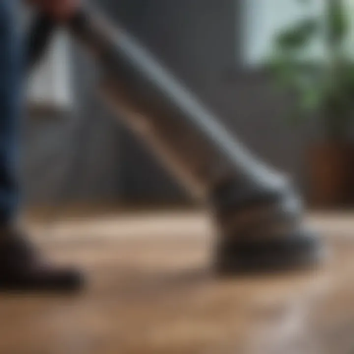 Vacuum cleaner demonstrating hair pickup capabilities