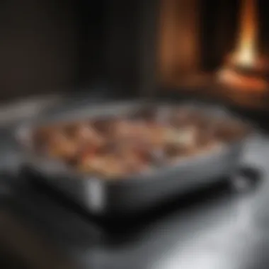 The Elegance of a Heavy Roasting Pan Elegant heavy roasting pan with lid showcasing its polished surface