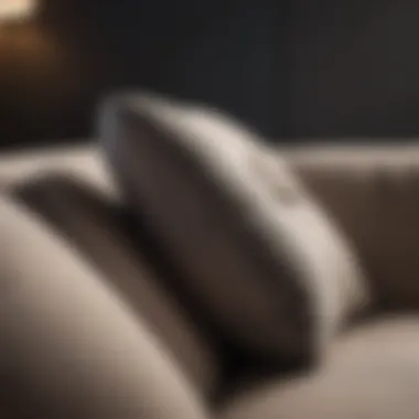 Ergonomic Cushion Features Close-up of ergonomic cushions on a lounge sofa