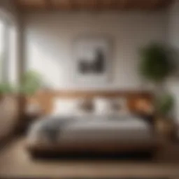 A serene bedroom showcasing an eco-friendly mattress surrounded by sustainable decor