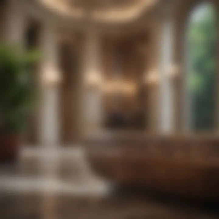 Detail of luxurious amenities in the mansion, emphasizing its exclusivity