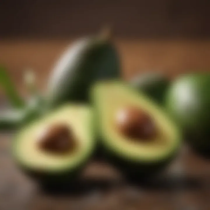 Freshly cut avocado displaying vibrant color and texture