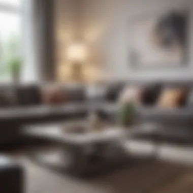 Stylish Middle Couch Table in Contemporary Living Room Elegant modern couch table in a stylish living room