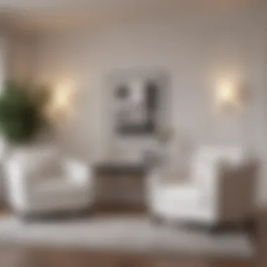 Chic White Armchairs Complementing a Cozy Living Space Chic white armchairs complementing a cozy living space
