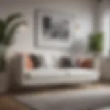 Elegant white sofa in a modern living room