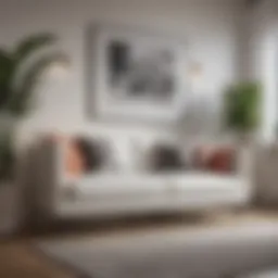 Elegant white sofa in a modern living room