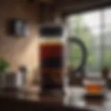 Elegant French press showcasing a rich brew