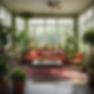 Vibrant Decor for a Lively Three-Season Room Bright and airy three-season room with vibrant decor and plants