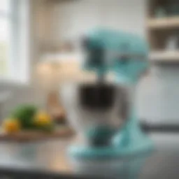 Elegant Tiffany Blue KitchenAid mixer on a stylish countertop