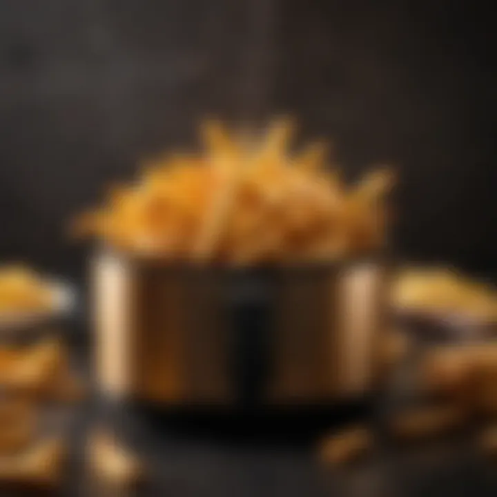 Dynamic air fryer filled with golden-brown fries