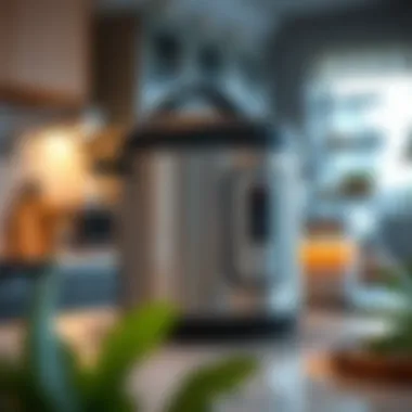 Elegant pressure cooker design showcasing sleek lines and modern aesthetics