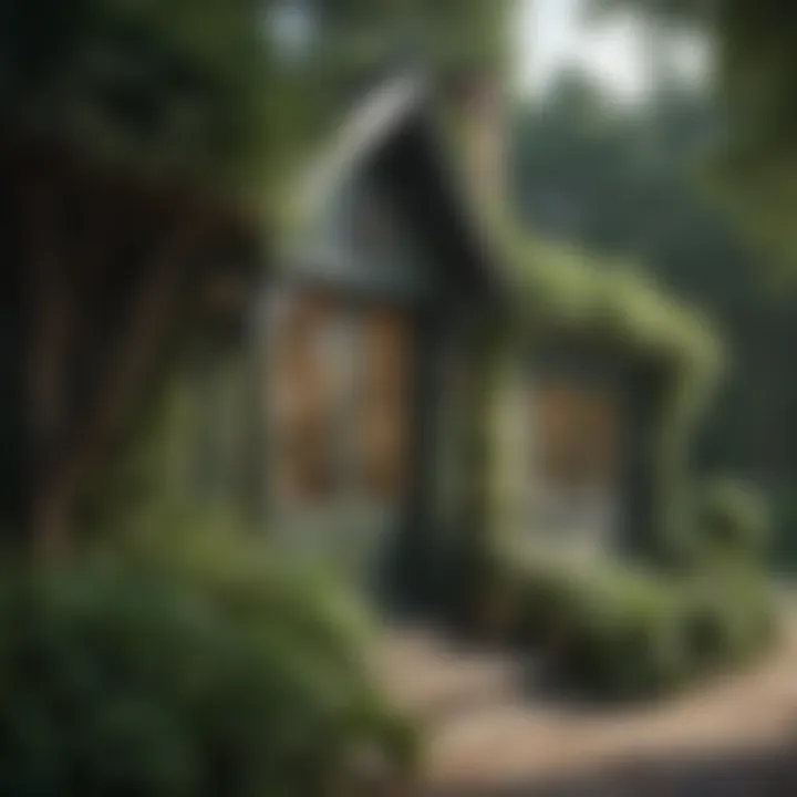 Architectural detailing of a traditional evergreen cottage