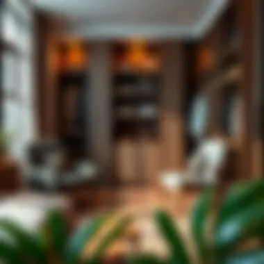 Elegant closet design showcasing rich textures