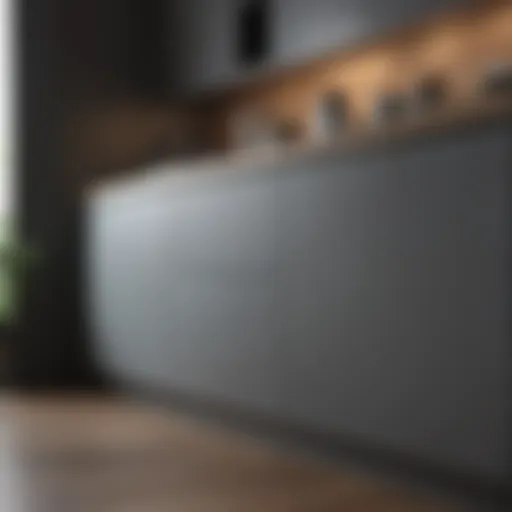 Elegant grey kitchen cabinets showcasing modern aesthetics