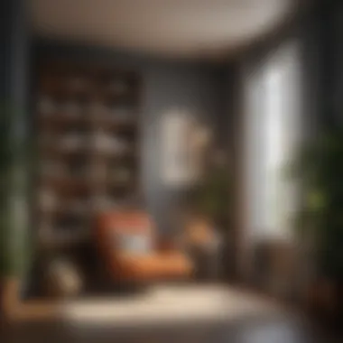 Inviting Reading Corner Cozy reading nook with creative furniture arrangement