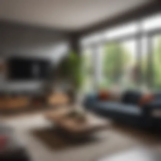 Stylish modern living room with vibrant decor