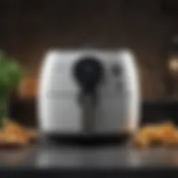 An air fryer showcasing its sleek design and digital controls