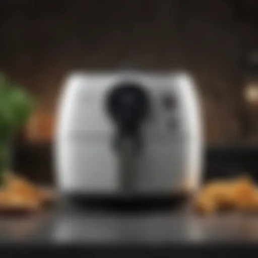An air fryer showcasing its sleek design and digital controls