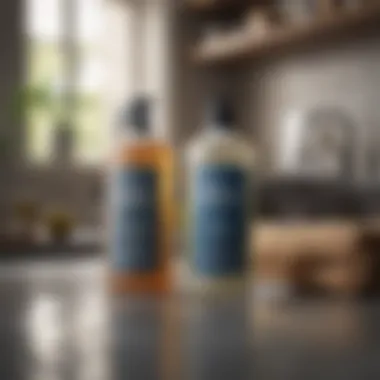 Essential Cleaning Supplies Cleaning supplies arranged for stain removal
