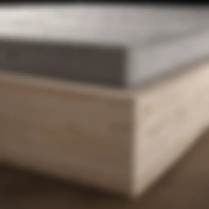 Close-up of box spring construction materials