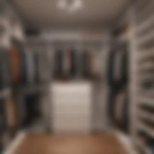 Visual representation of various closet depths and hanger types.