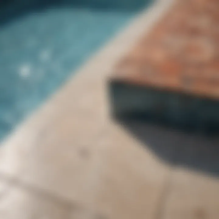 Close-up of high-quality pool materials and tiles