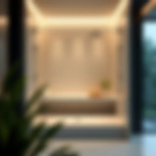 Luxurious quartz shower bench in a modern bathroom