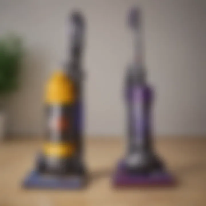 A comparison chart between old and new Dyson vacuum cleaners