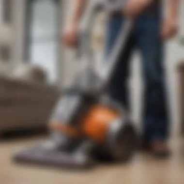 A well-maintained older Dyson vacuum cleaner highlighting its longevity