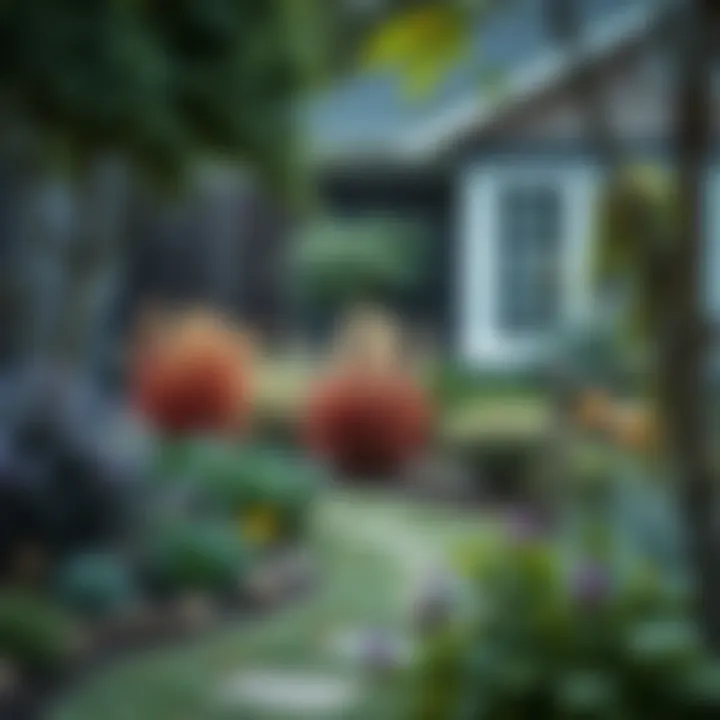 Seasonal changes in a garden representing different landscaping needs