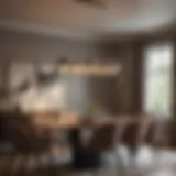 Elegant pendant lighting in a modern dining room