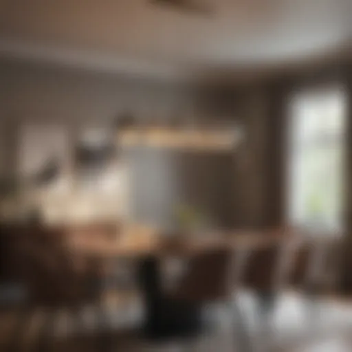 Elegant pendant lighting in a modern dining room