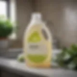 Rinse-free laundry detergent bottle with eco-friendly label