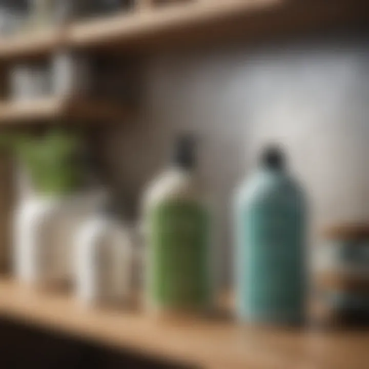 Sustainable home care products displayed on a shelf