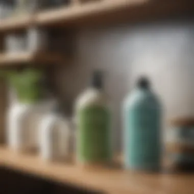 Sustainable Home Care Solutions Sustainable home care products displayed on a shelf
