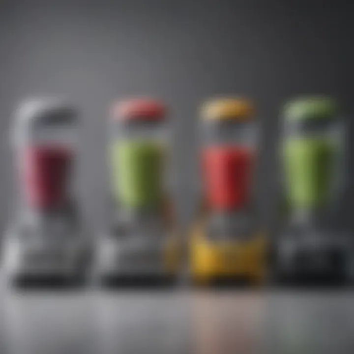 Comparison of different smoothie machine models on display