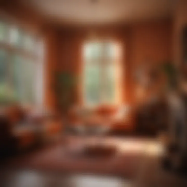 A cozy room decorated with warm colors promoting positive emotions.