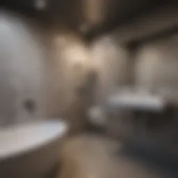Plumbing installation in a basement bathroom