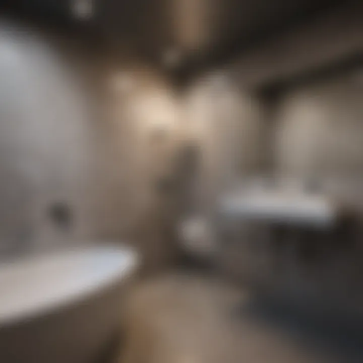 Plumbing installation in a basement bathroom