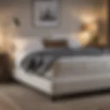 A stylish bed frame featuring a box spring
