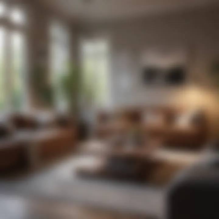 Cozy living room showcasing optimal coffee table dimensions