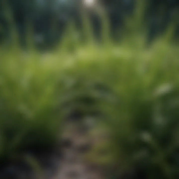 Close-up of vibrant grass blades