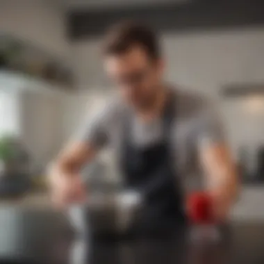 A user enjoying the convenience of a wireless immersion blender