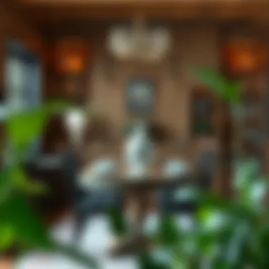 Distinctive Dining Space Enhanced with Books A dining area with books incorporated into the decor for a unique touch