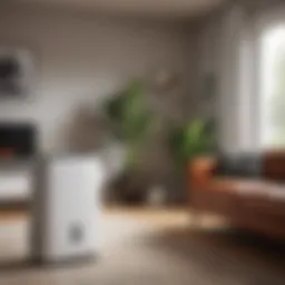 Dehumidifier in a modern living room