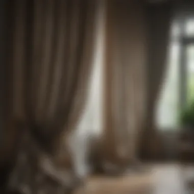 Layered curtains showcasing texture and depth