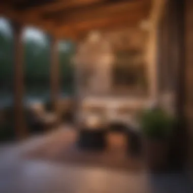 Atmospheric Lighting for Outdoor Retreat Cozy walled patio illuminated by soft lighting at dusk