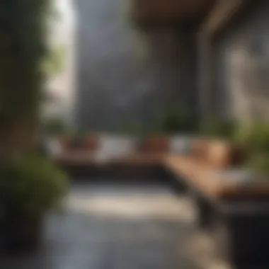 Diverse Materials for Unique Patio Aesthetics Stylish walled patio featuring diverse materials and textures