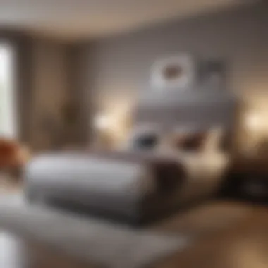 Contemporary Furniture Showroom Highlighting Bedroom Sets Contemporary furniture showroom showcasing stylish bedroom sets