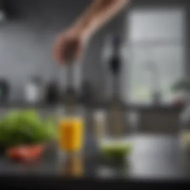 Innovative Design of Wireless Immersion Blenders A sleek wireless immersion blender design showcasing modern technology